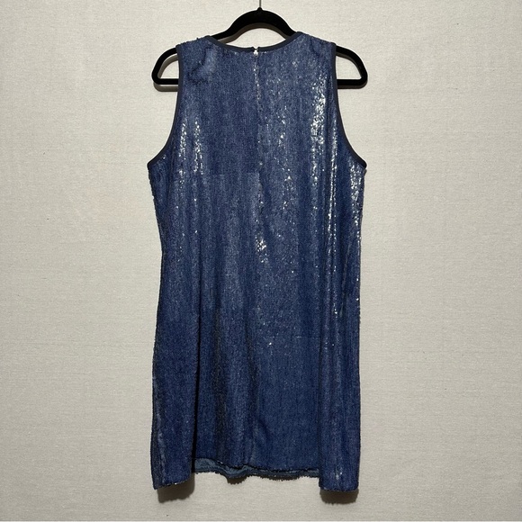 RTR Carmen Marc Valvo Denim Sequin Shift - size 2 - Picture 4 of 5